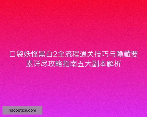 口袋妖怪黑白2全流程通关技巧与隐藏要素详尽攻略指南五大副本解析