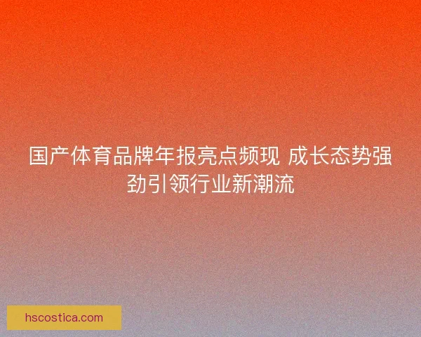 国产体育品牌年报亮点频现 成长态势强劲引领行业新潮流