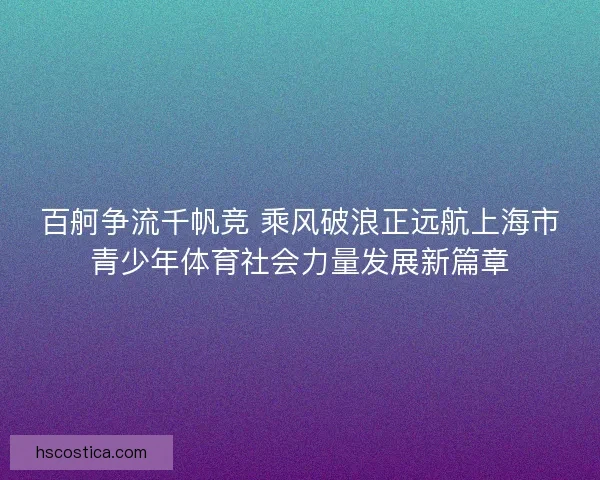 百舸争流千帆竞 乘风破浪正远航上海市青少年体育社会力量发展新篇章